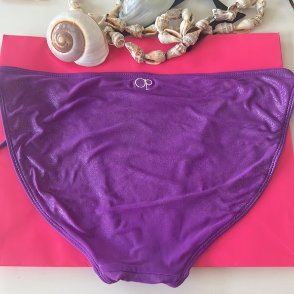 OP Purple side tie bikini bottom, with silvery dots, size L. - Picture 5 of 5